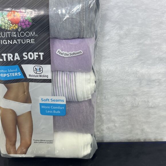 Fruit of the Loom 5 Cotton Blend Hipsters Ultra Soft Multicolor Size 9 2X NEW - Picture 4 of 6